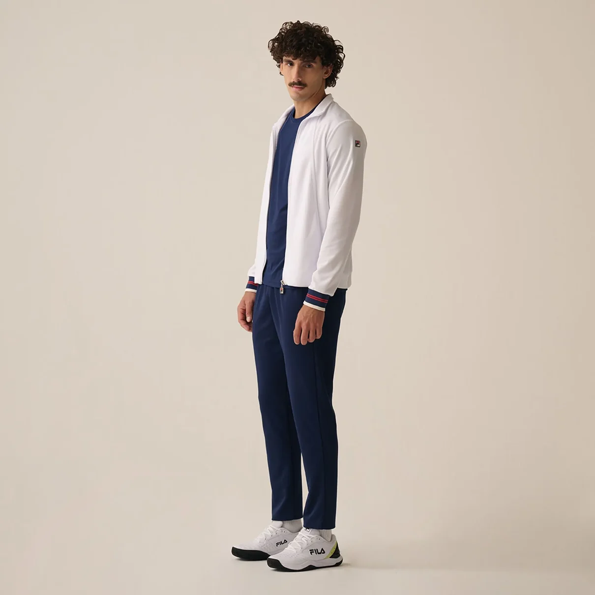 02 agasalho fila regular tennis sports branco marinho