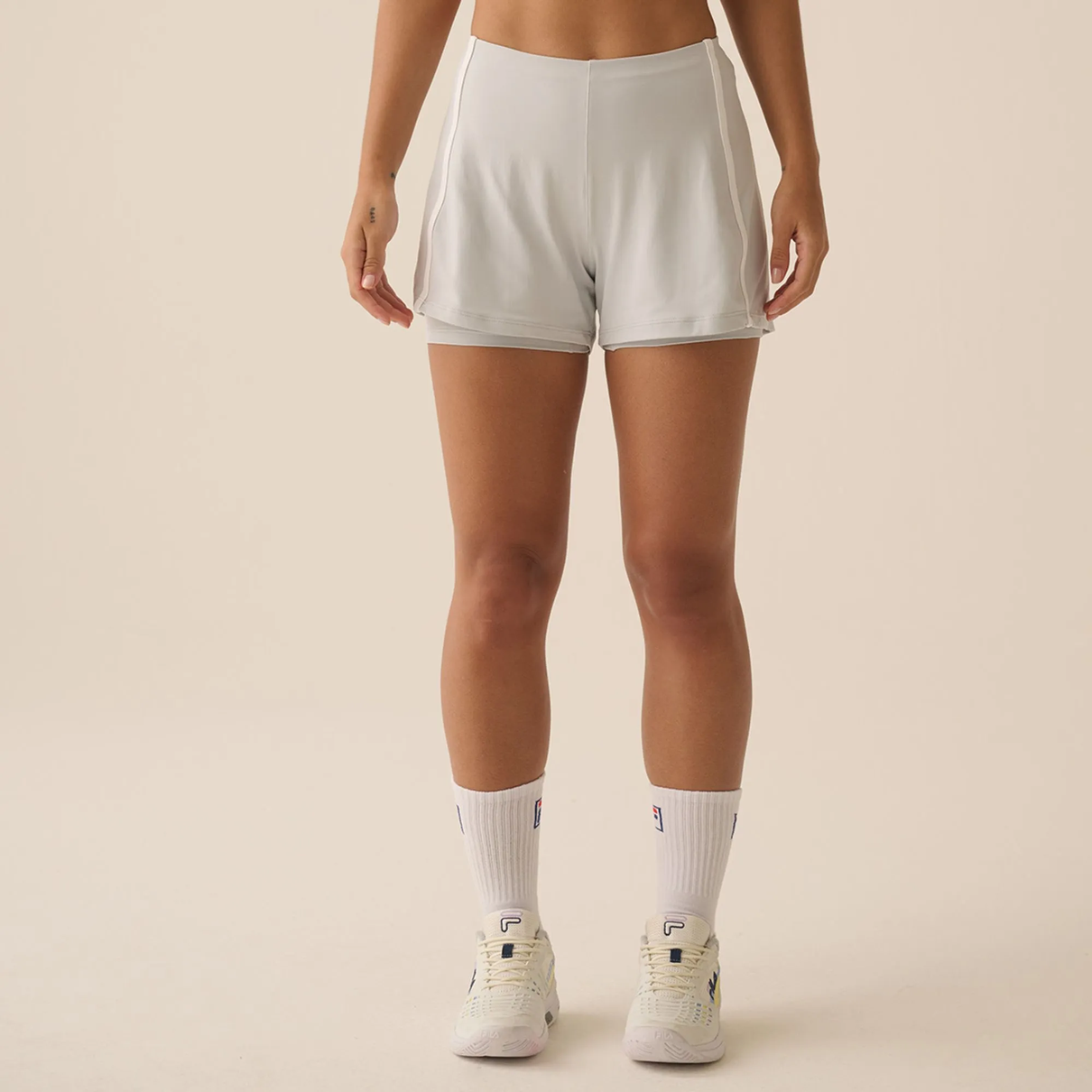 07 shorts fila duplo regular tennis sports club cinza