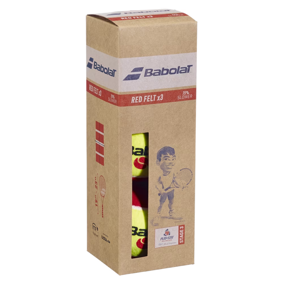 01 bola de tenis babolat red felt vermelha 75