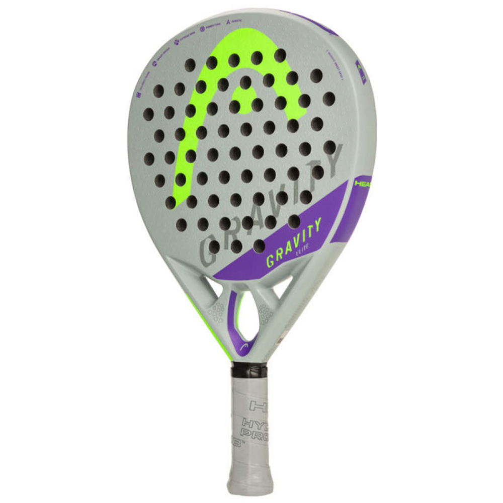 03 raquete de padel head gravity elite cinza roxo