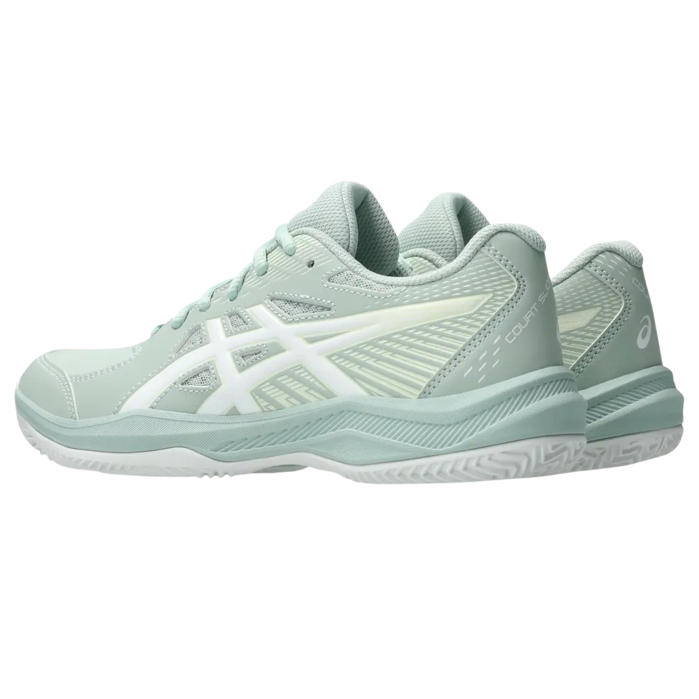 03 tenis asics gel slide clay verde branco