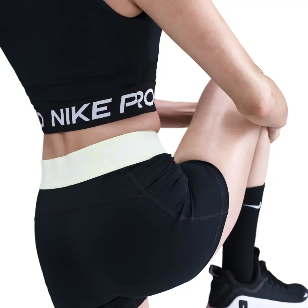 05 shorts nike pro 365 3in feminino preto verde