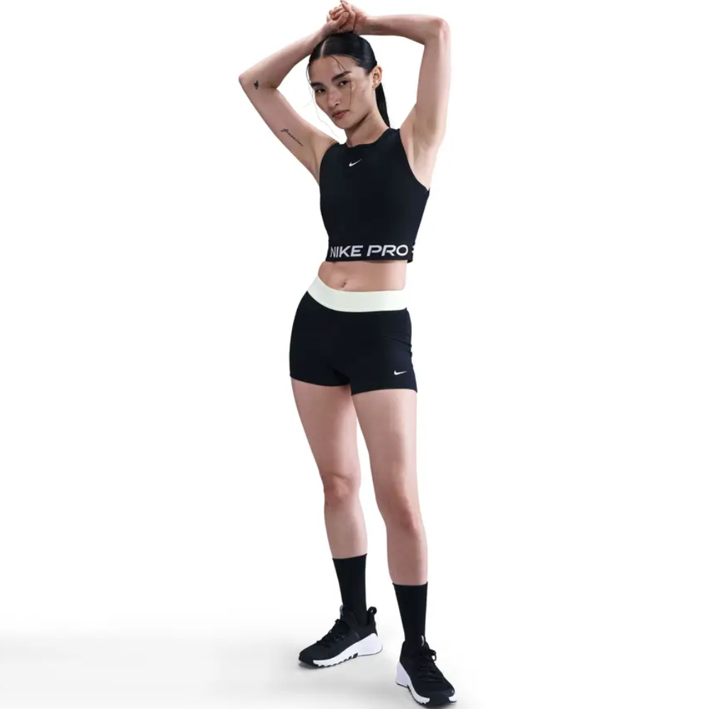 06 shorts nike pro 365 3in feminino preto verde