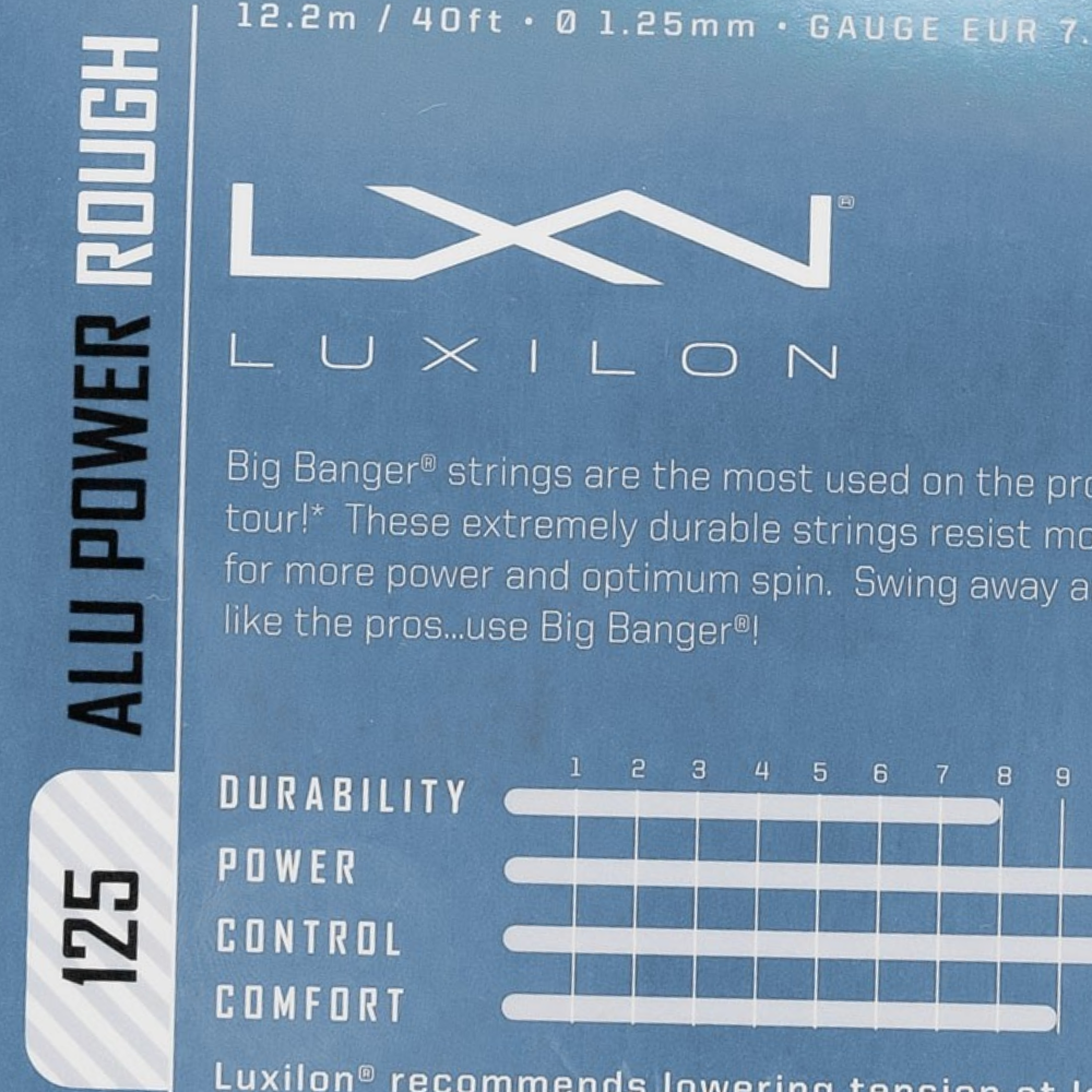 01 set de corda de tenis luxilon alu power rough 1 25