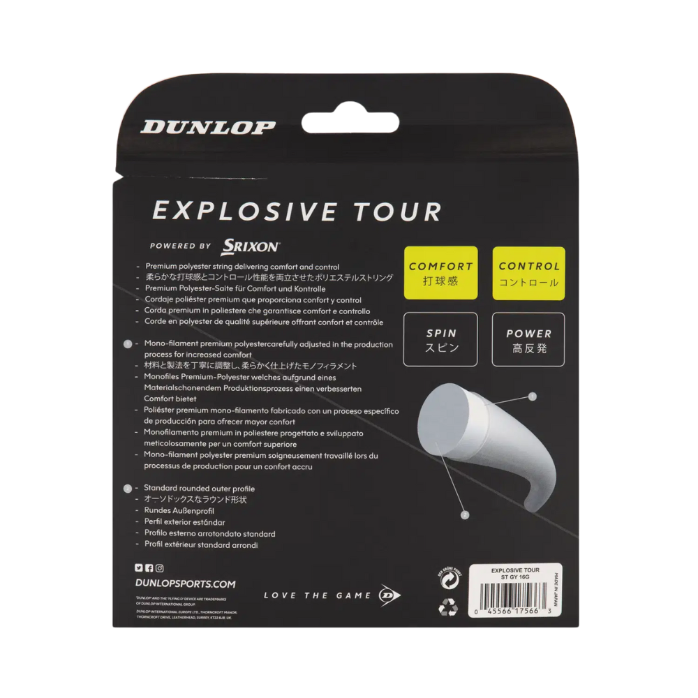 03 set de corda de tenis dunlop explosive tour 1 30