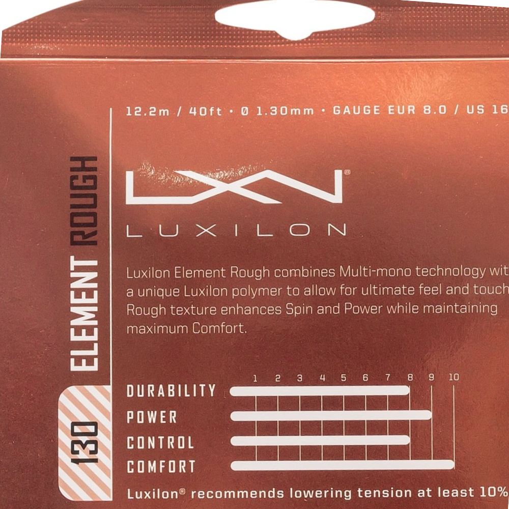 01 set de corda de tenis luxilon element rough 1 30