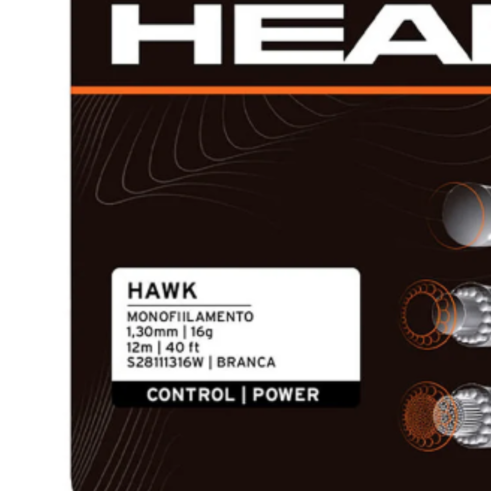 01 set de corda de tenis head hawk 1 30 branco