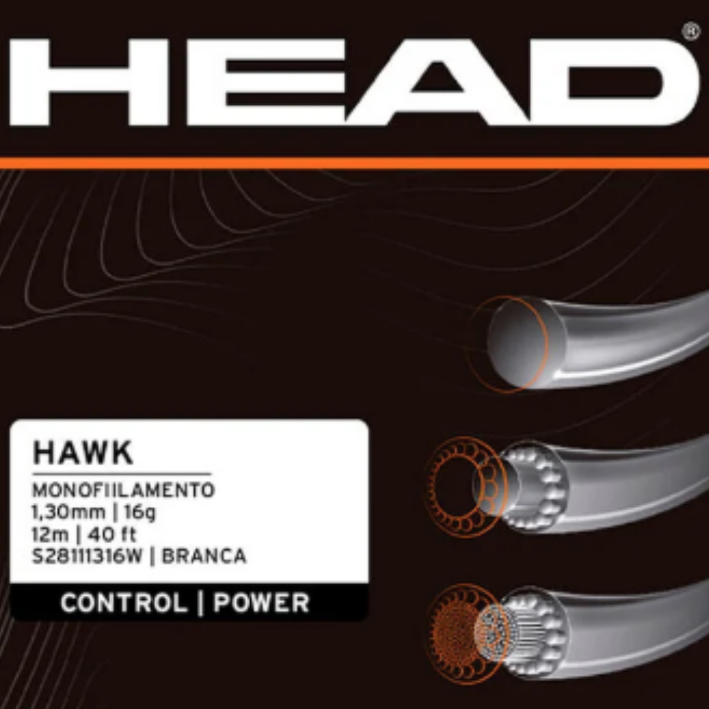 02 set de corda de tenis head hawk 1 30 branco