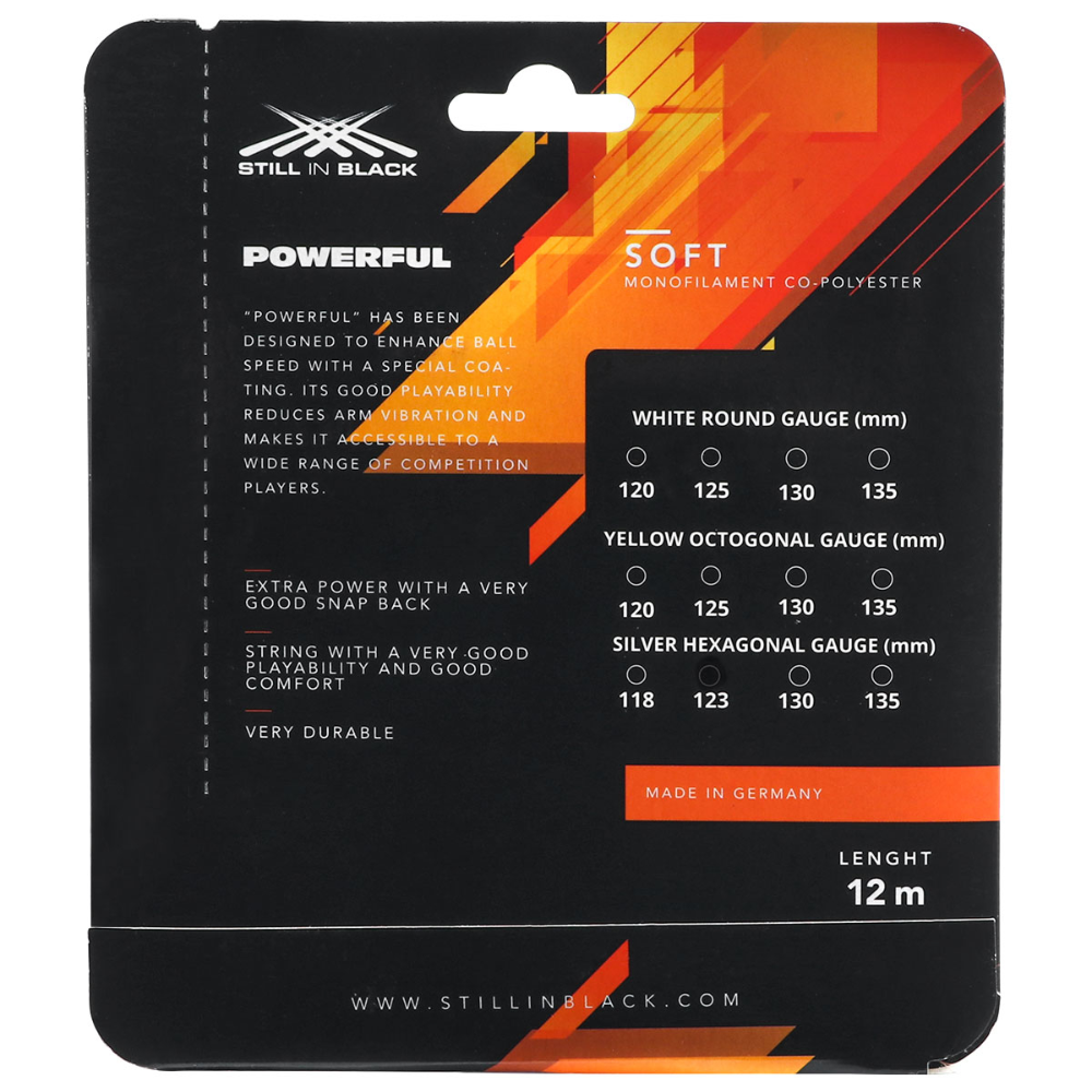 02 set corda de tenis still in black powerful pr 1 23