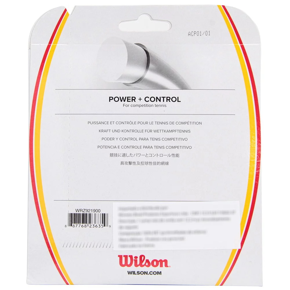 01 set de corda de tenis wilson poly pro 1 30 cinza