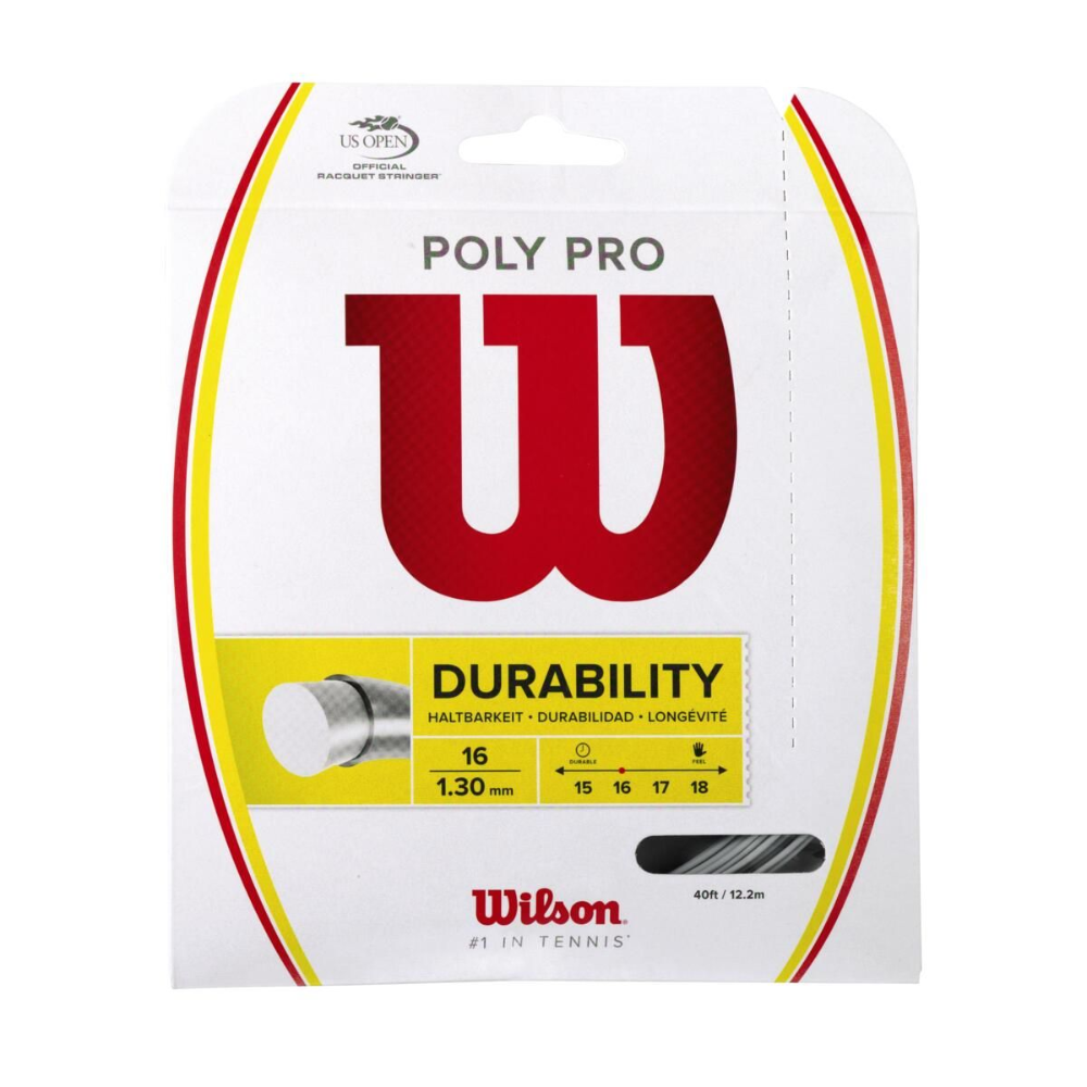 03 set de corda de tenis wilson poly pro 1 30 cinza
