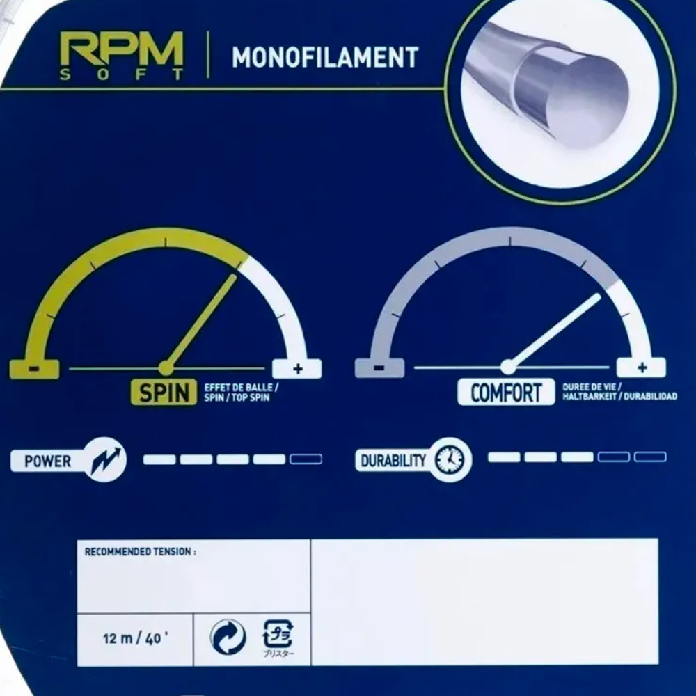 02 set de corda de tenis babolat rpm soft 1 30 bege
