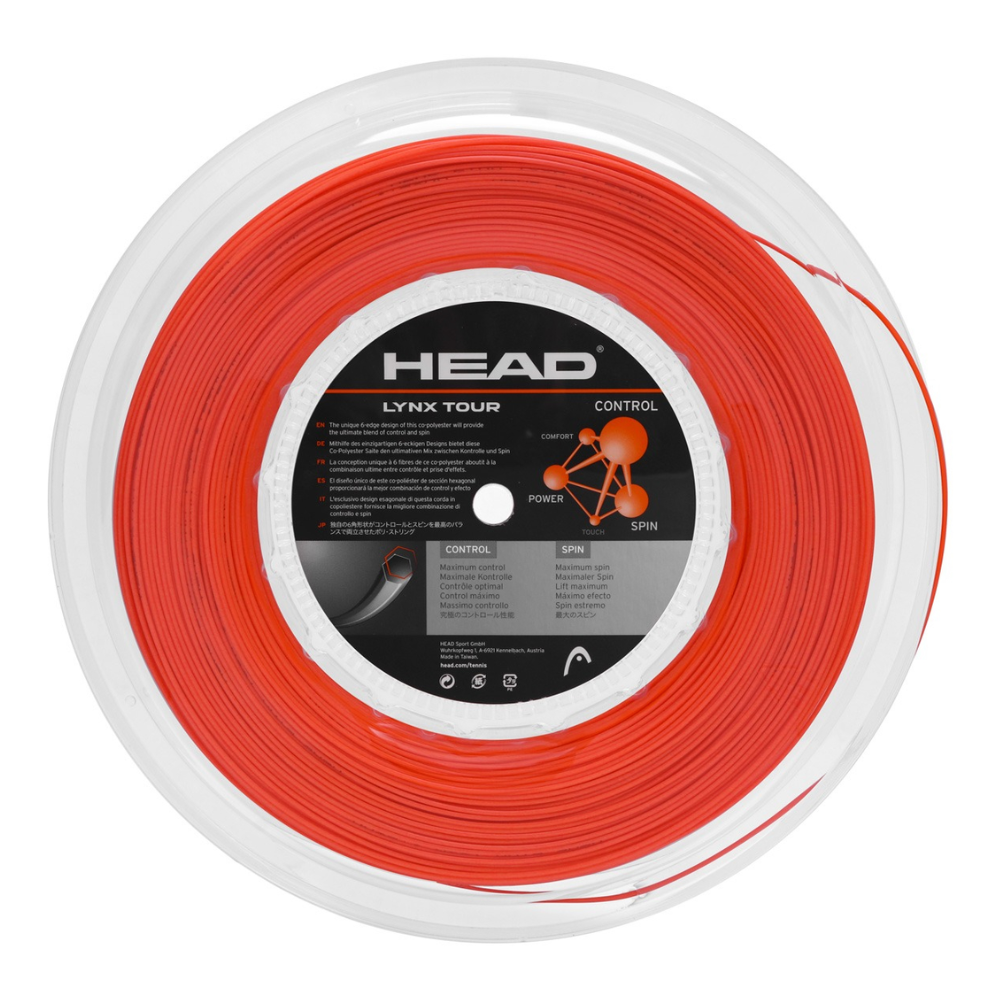 01 rolo de corda de tenis head lynx tour 1 25 laranja