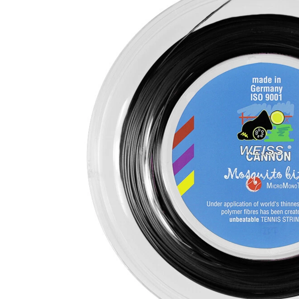 01 rolo de corda de tenis weiss cannon mosquito preto