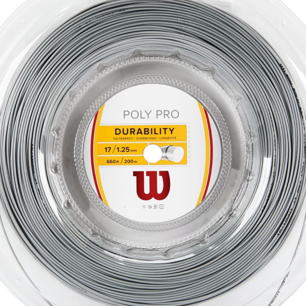 03 rolo de corda de tenis wilson poly pro 1 25 cinza
