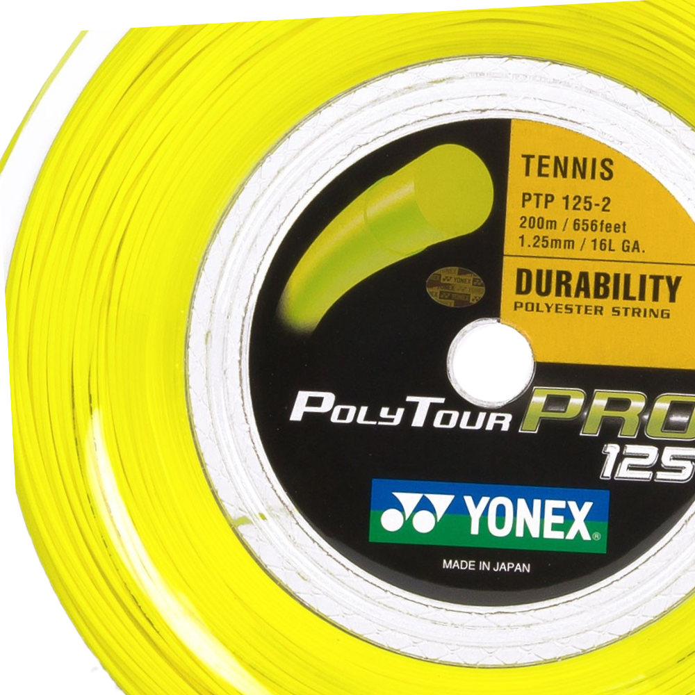 01 rolo de corda de tenis yonex poly tour pro 1 25 amarelo