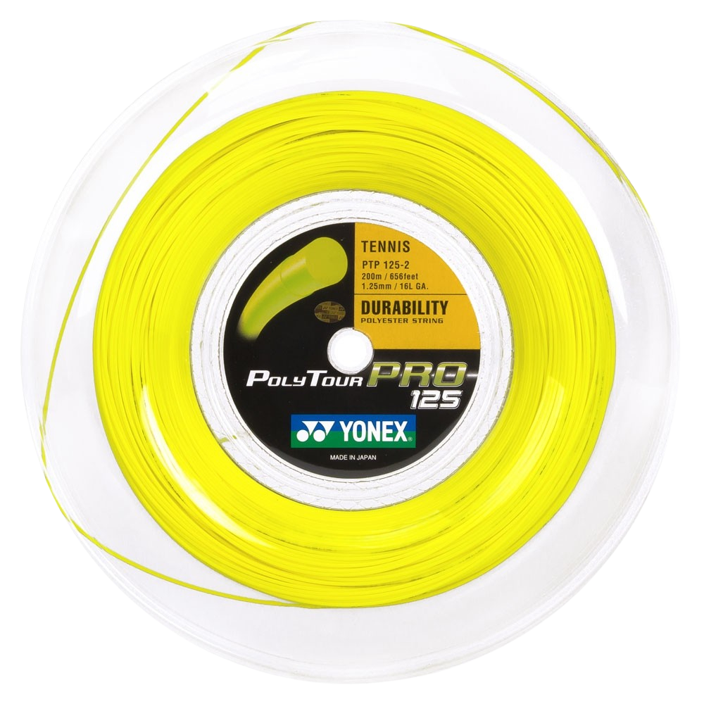 03 rolo de corda de tenis yonex poly tour pro 1 25 amarelo