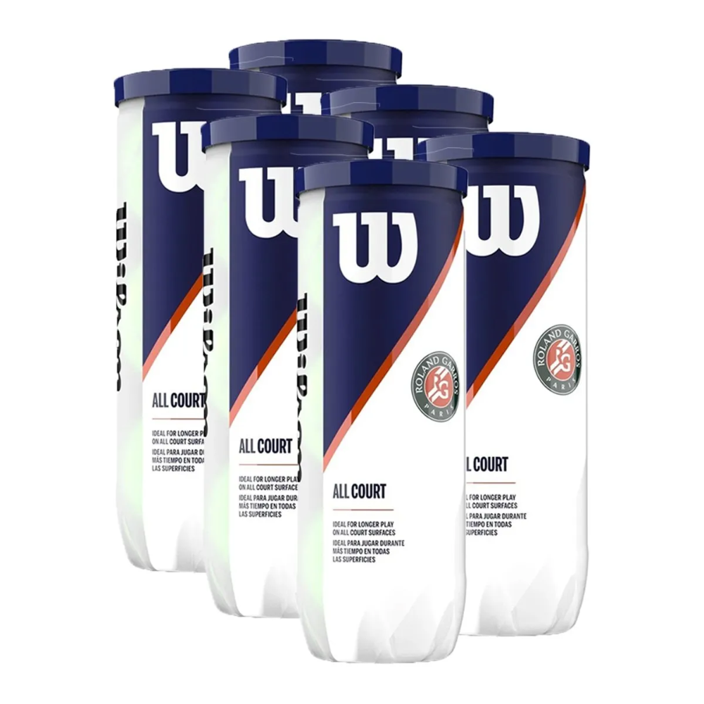 01 bola de tenis wilson roland garro pack de 6 tubos