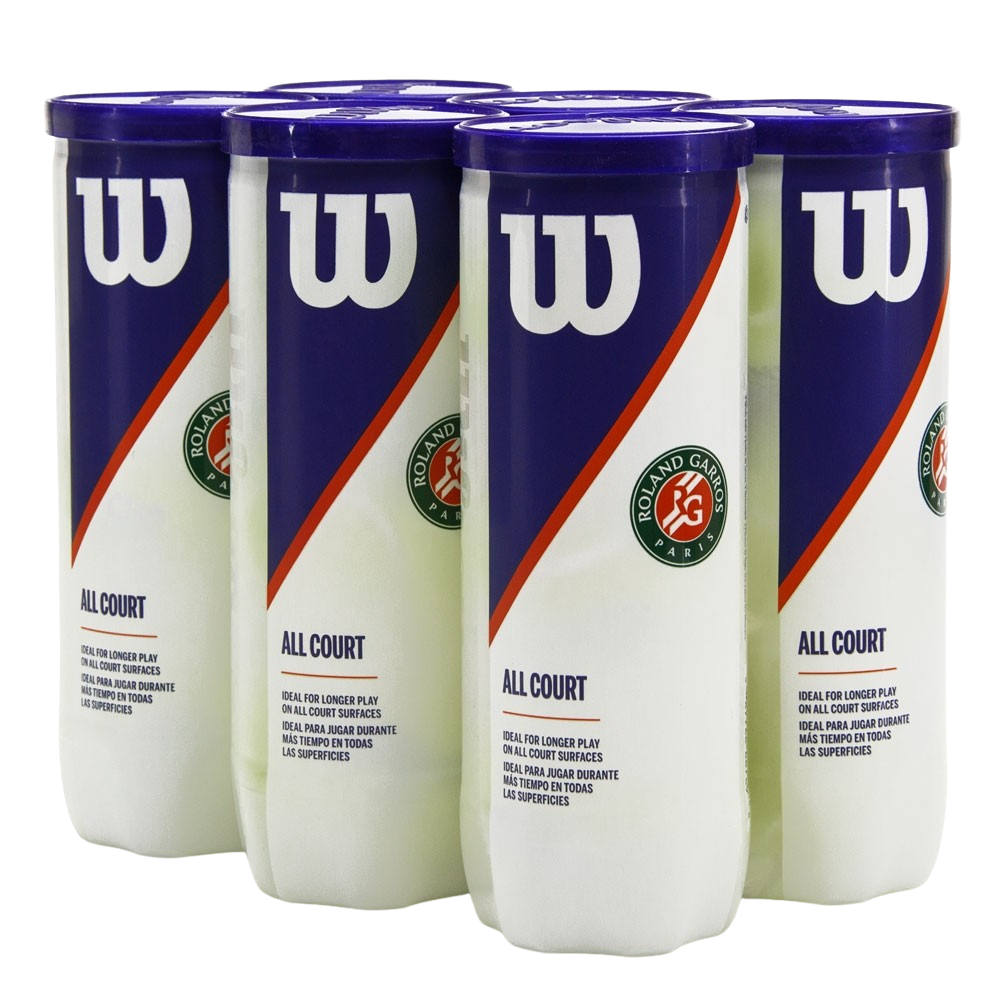 03 bola de tenis wilson roland garro pack de 6 tubos
